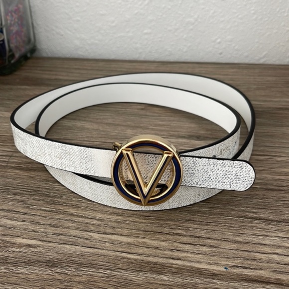 VALENTINO women\'s white /marbled gold belt size L 46\